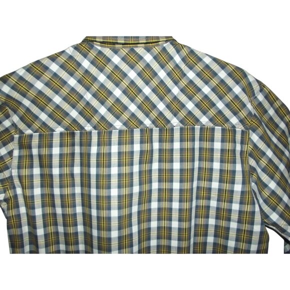 Levis Shirt Mens Size Large Plaid Button-Up Long Sleeve Brown Blue Yellow - Picture 9 of 11
